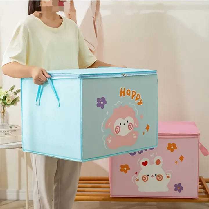 Cartoon Quilt Storage Bag – Large Capacity Clothes & Toy Organizer